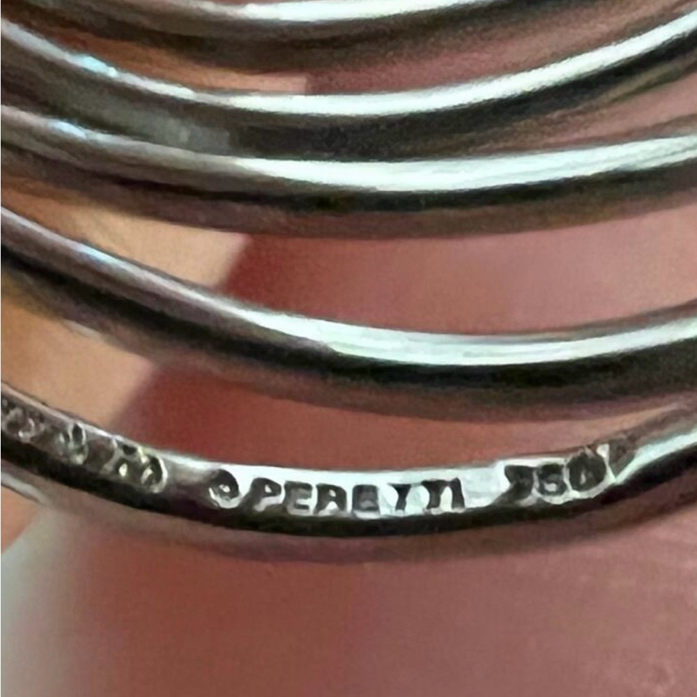 Tiffany & Co Elsa Peretti 18K White Gold Wave Five-row Ring Sz 4.5. - Picture 7 of 8